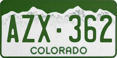 CO license plate AZX362