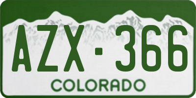 CO license plate AZX366