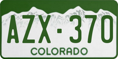 CO license plate AZX370