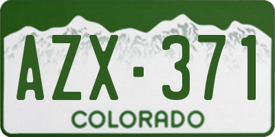 CO license plate AZX371