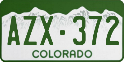 CO license plate AZX372