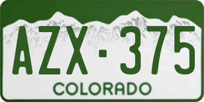 CO license plate AZX375