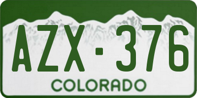 CO license plate AZX376