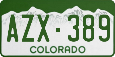 CO license plate AZX389