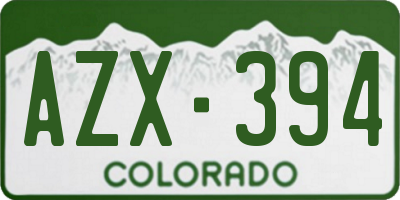 CO license plate AZX394