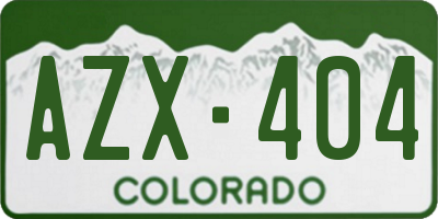 CO license plate AZX404