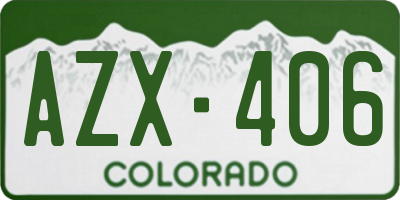 CO license plate AZX406