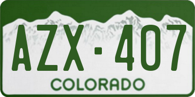 CO license plate AZX407