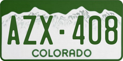 CO license plate AZX408