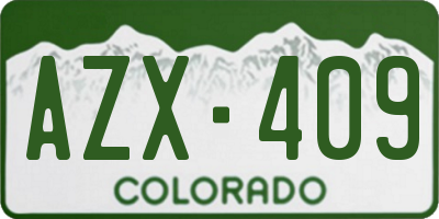 CO license plate AZX409