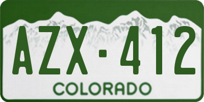 CO license plate AZX412