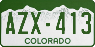 CO license plate AZX413