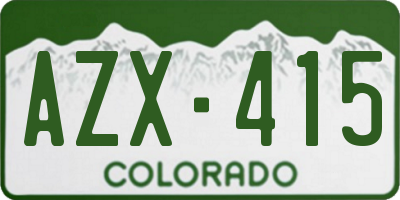 CO license plate AZX415