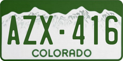 CO license plate AZX416