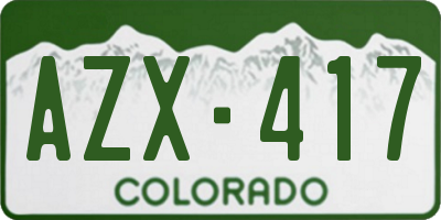 CO license plate AZX417