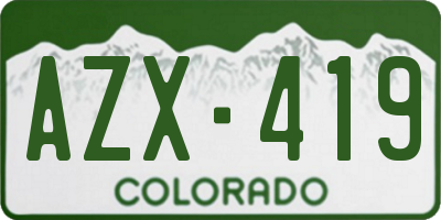 CO license plate AZX419