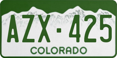 CO license plate AZX425