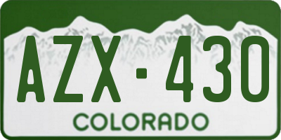 CO license plate AZX430