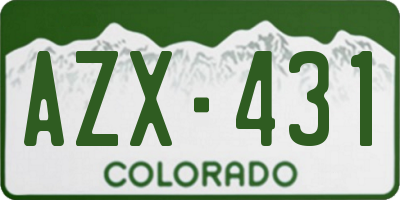 CO license plate AZX431