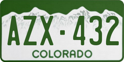 CO license plate AZX432