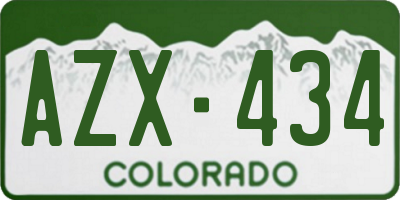 CO license plate AZX434