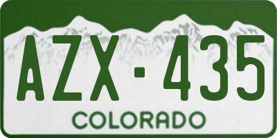 CO license plate AZX435