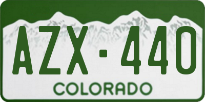 CO license plate AZX440