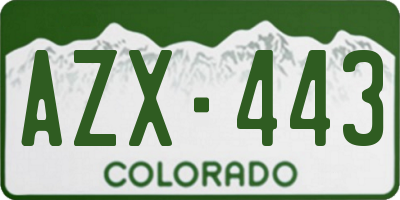 CO license plate AZX443