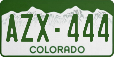 CO license plate AZX444