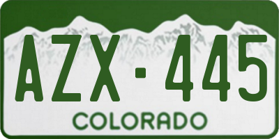 CO license plate AZX445