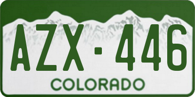 CO license plate AZX446