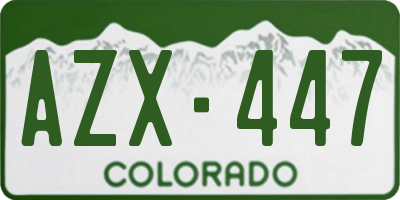 CO license plate AZX447