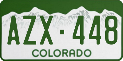 CO license plate AZX448