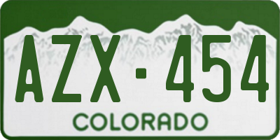 CO license plate AZX454