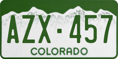 CO license plate AZX457