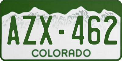 CO license plate AZX462