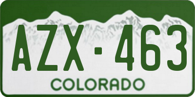 CO license plate AZX463