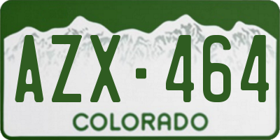 CO license plate AZX464