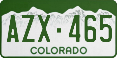 CO license plate AZX465