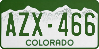 CO license plate AZX466