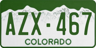 CO license plate AZX467