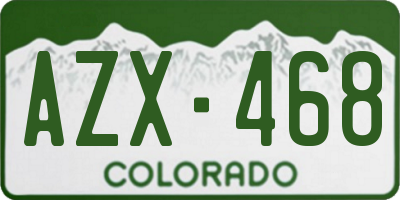 CO license plate AZX468