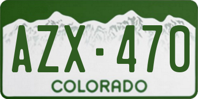 CO license plate AZX470