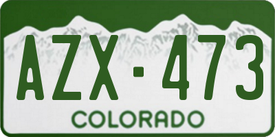 CO license plate AZX473