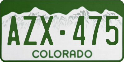 CO license plate AZX475