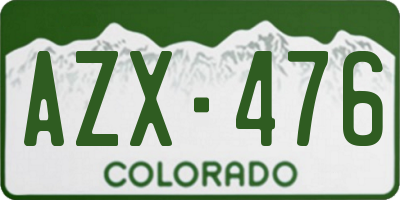 CO license plate AZX476