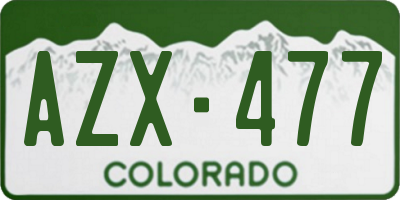 CO license plate AZX477