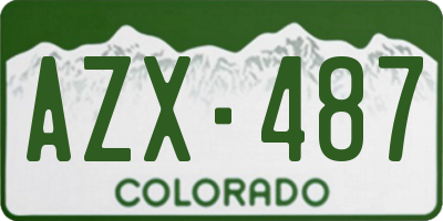 CO license plate AZX487