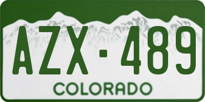 CO license plate AZX489