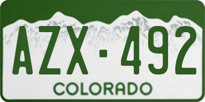 CO license plate AZX492